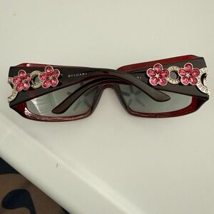 Bulgari Sunglasses with Pink and Silver Floral Design
